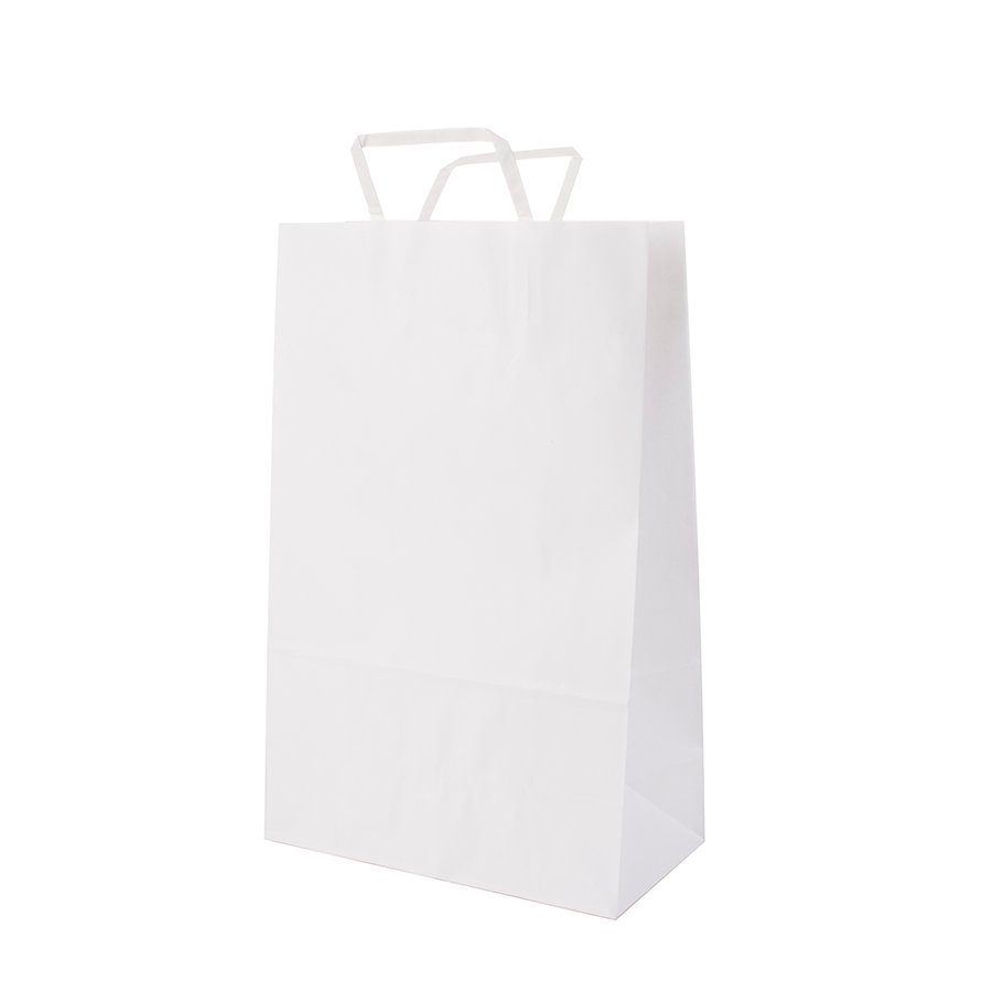 BOLSA ASA PLANA  32+12X40 BLANCA