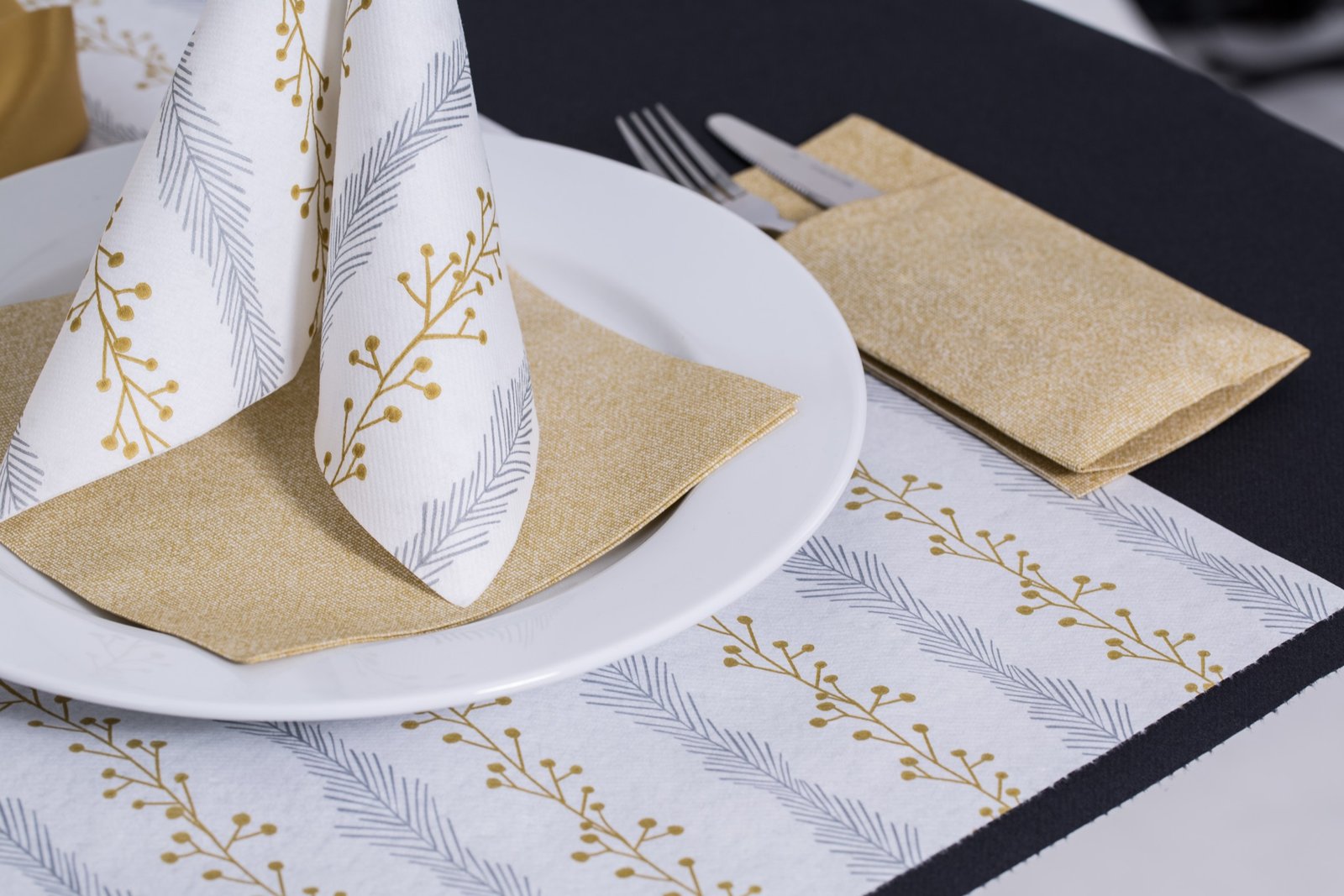 SERV. 40X40 WISH NAVIDAD ORO-PLATA