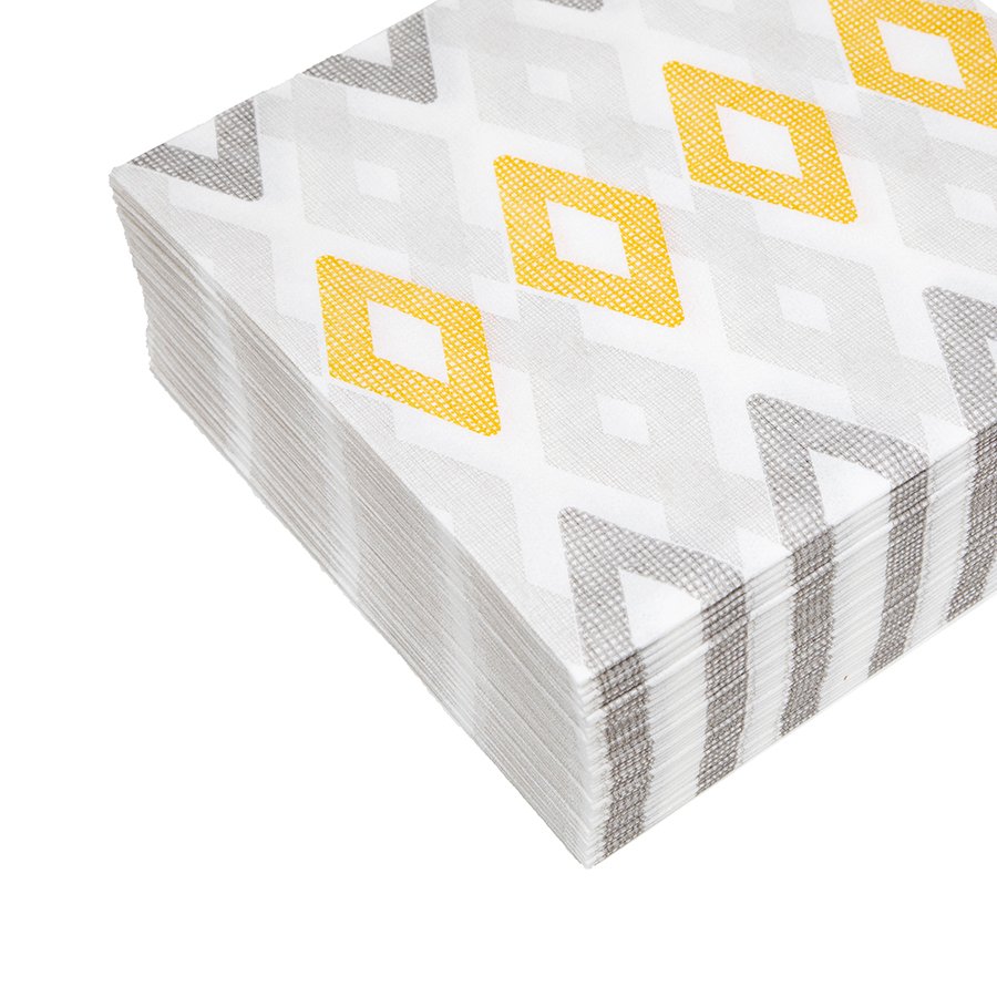 SERV.  40X40 SPUNLACE GRIS-AMARILLO IKAT