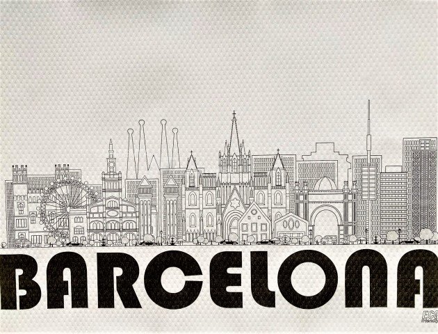MANTEL 30X40 70 grs. " BARCELONA NEGRO "