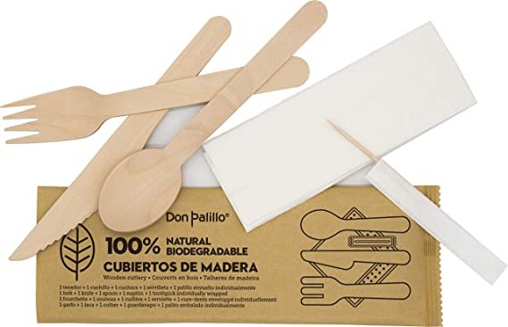 SET 3 CUBIERTOS MADERA + SERV.+ PALILLO