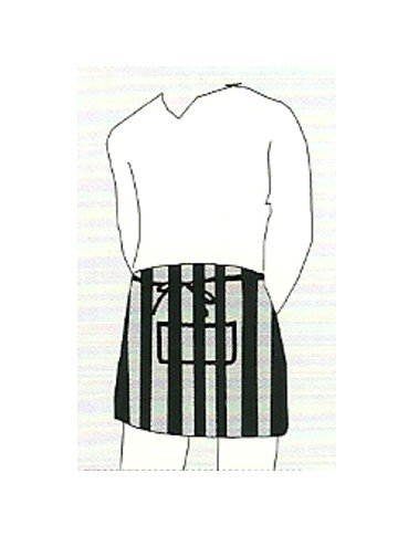 DELANTAL BARMAN NEGRO/ RAYAS GRISES