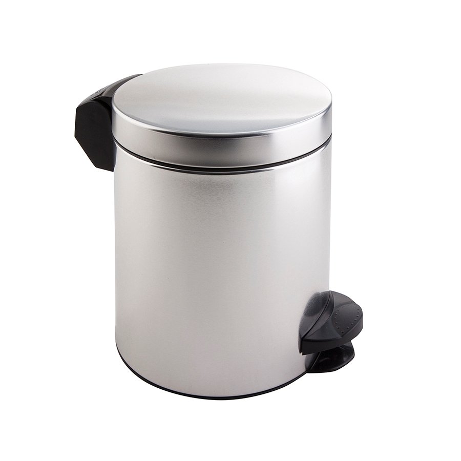 PAPELERA C/PEDAL 5 L. ACERO MATE   C.4