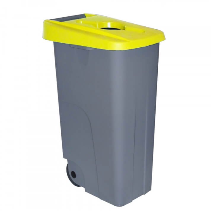 CONTENEDOR RECICLO 85 L. TAPA AMARILLA
